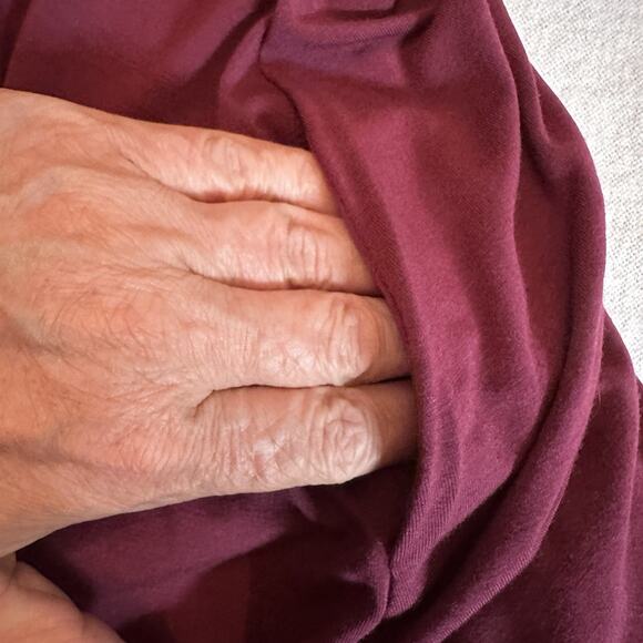 Lulus Twirl Power Dress Swing Womens Sz L Burgundy Stretch Pockets Knee Length - Picture 5 of 10